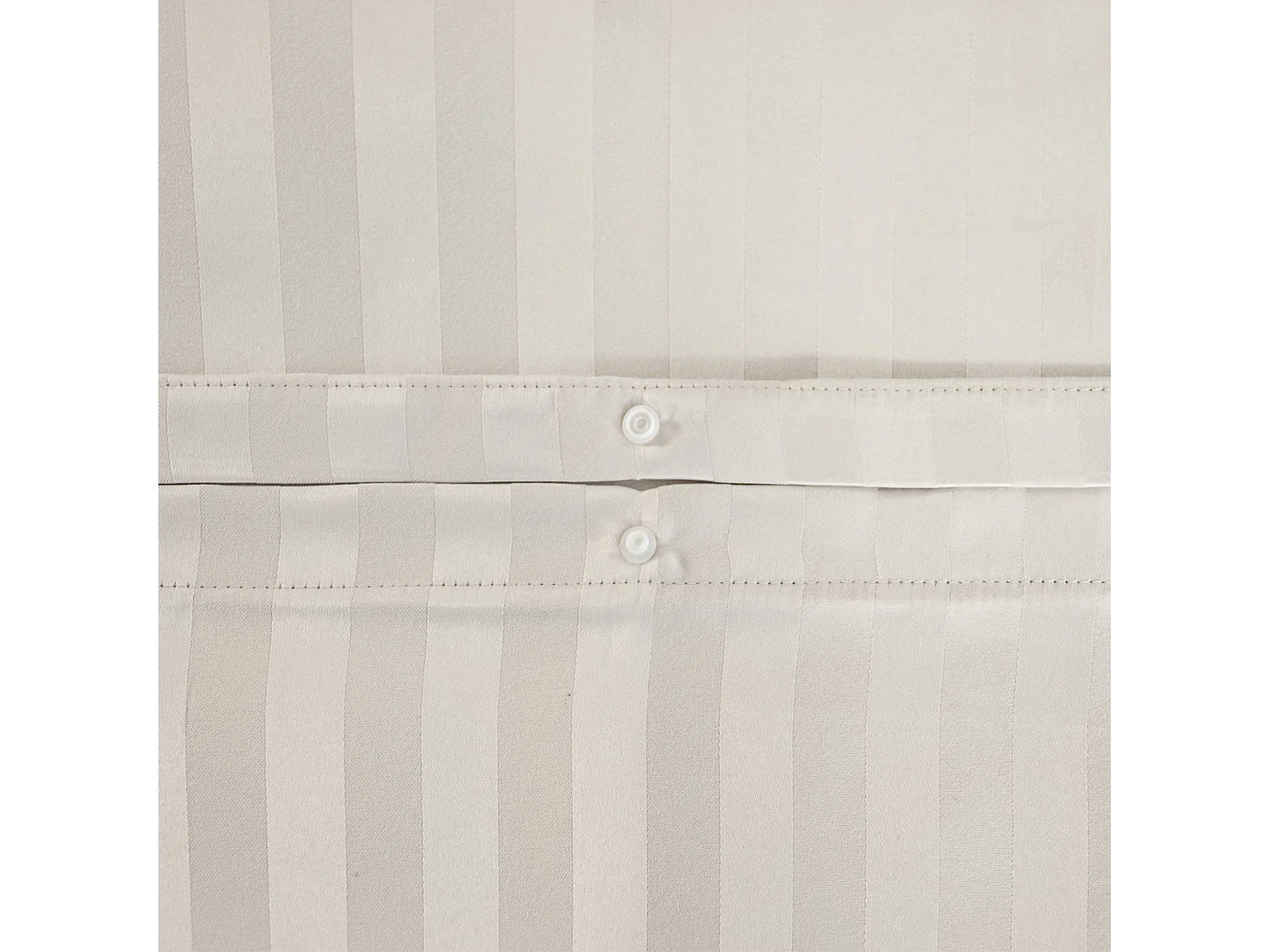 Ropa de cama de poliéster efecto satén con finas rayas beige, 2 plazas