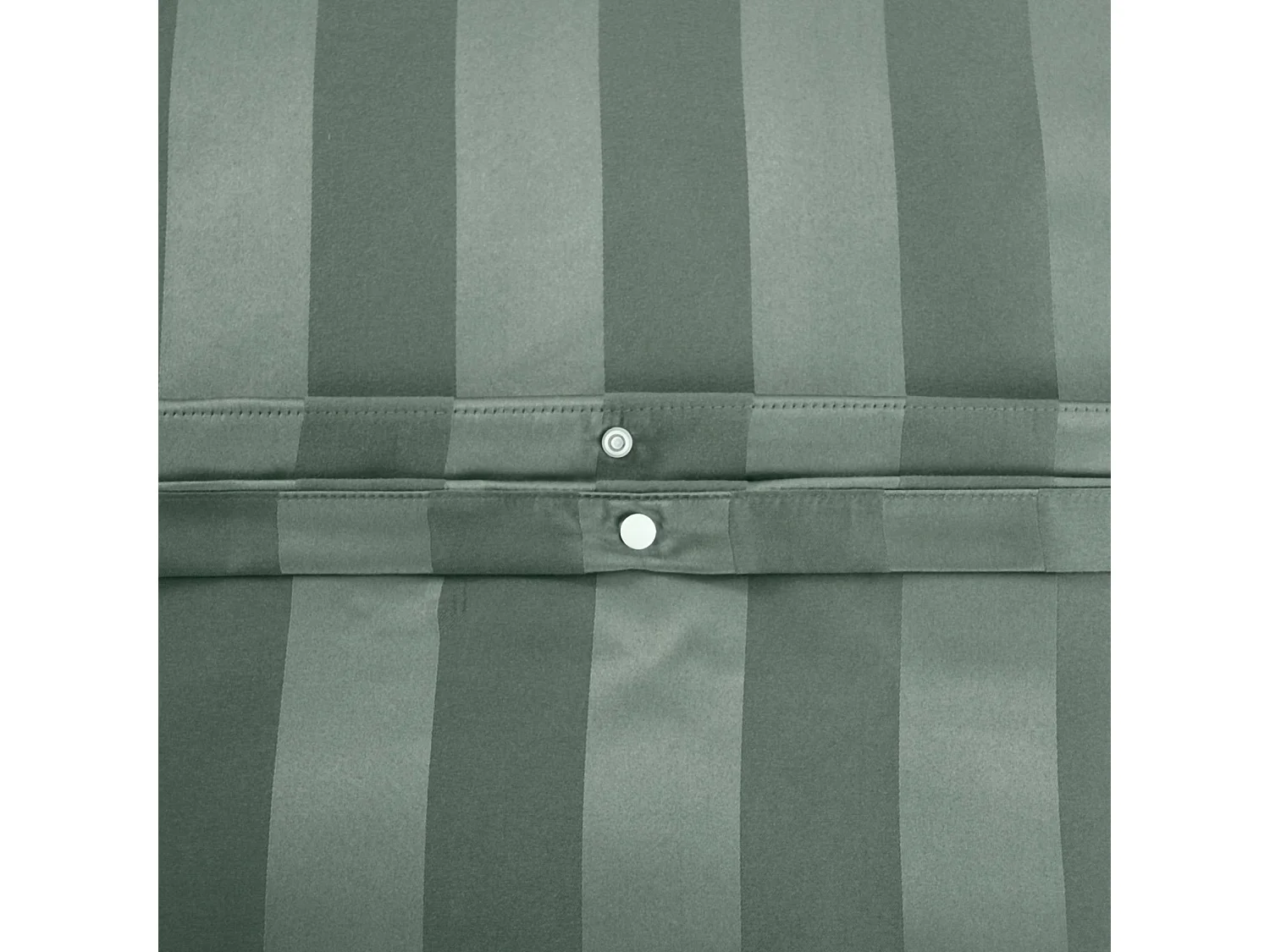 Ropa de cama de poliéster efecto satén con finas rayas verde, 2 plazas