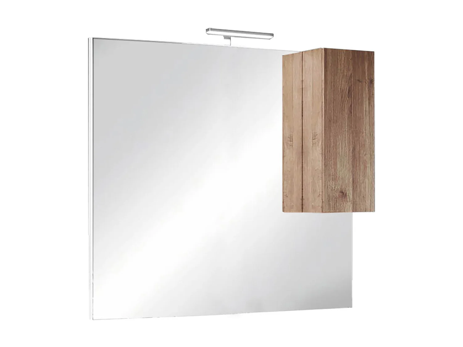 Meuble Vasque 122cm suspendu 2 tiroirs + Miroir aspect bois finition Mercure - ZEUS