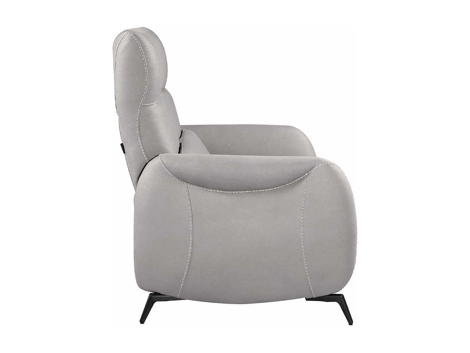 Canapé 2 places fixe tissu micro peau ultra doux gris clair - SMALK