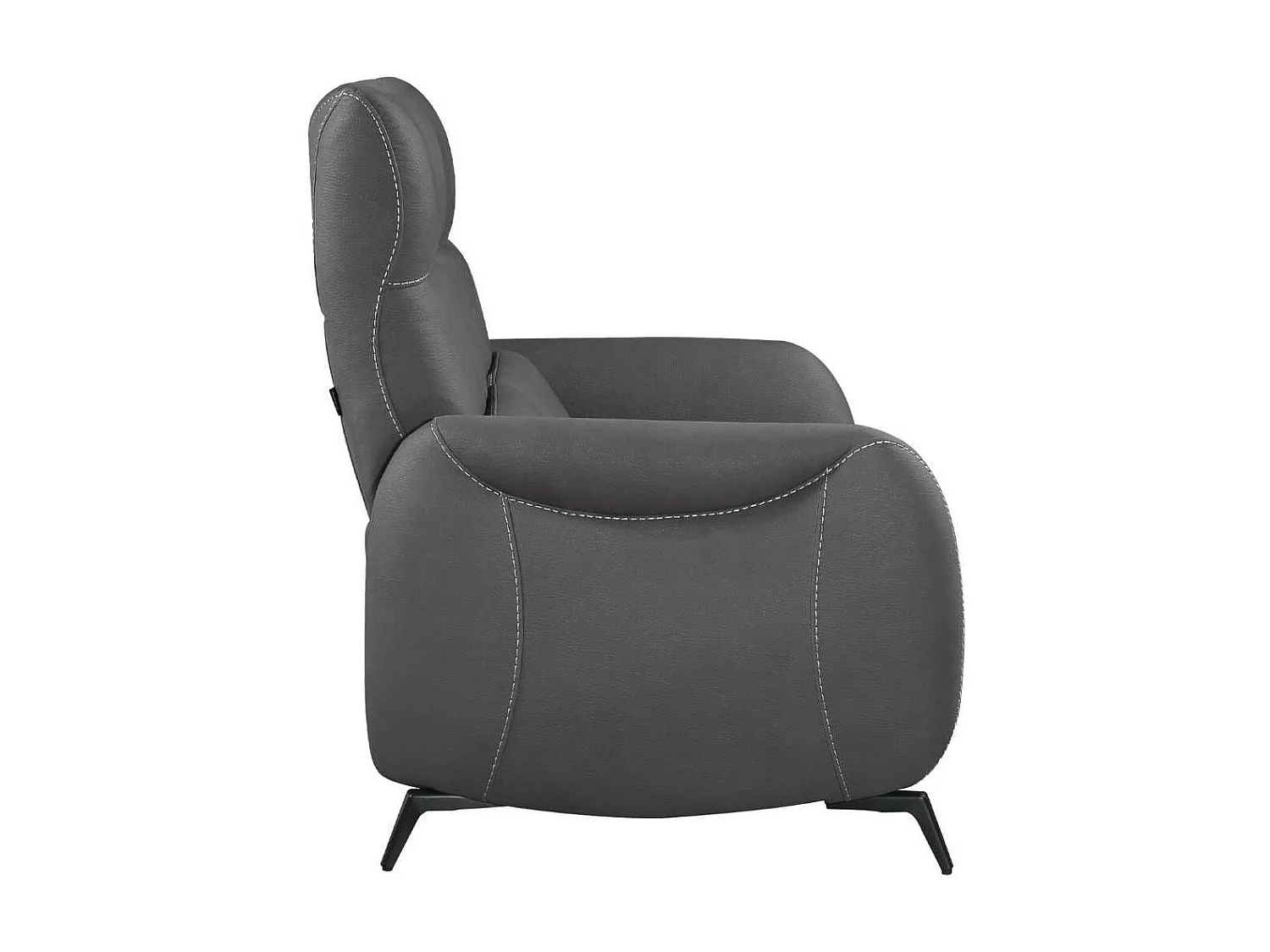 Canapé 2 places fixe tissu micro peau ultra doux gris foncé - SMALK