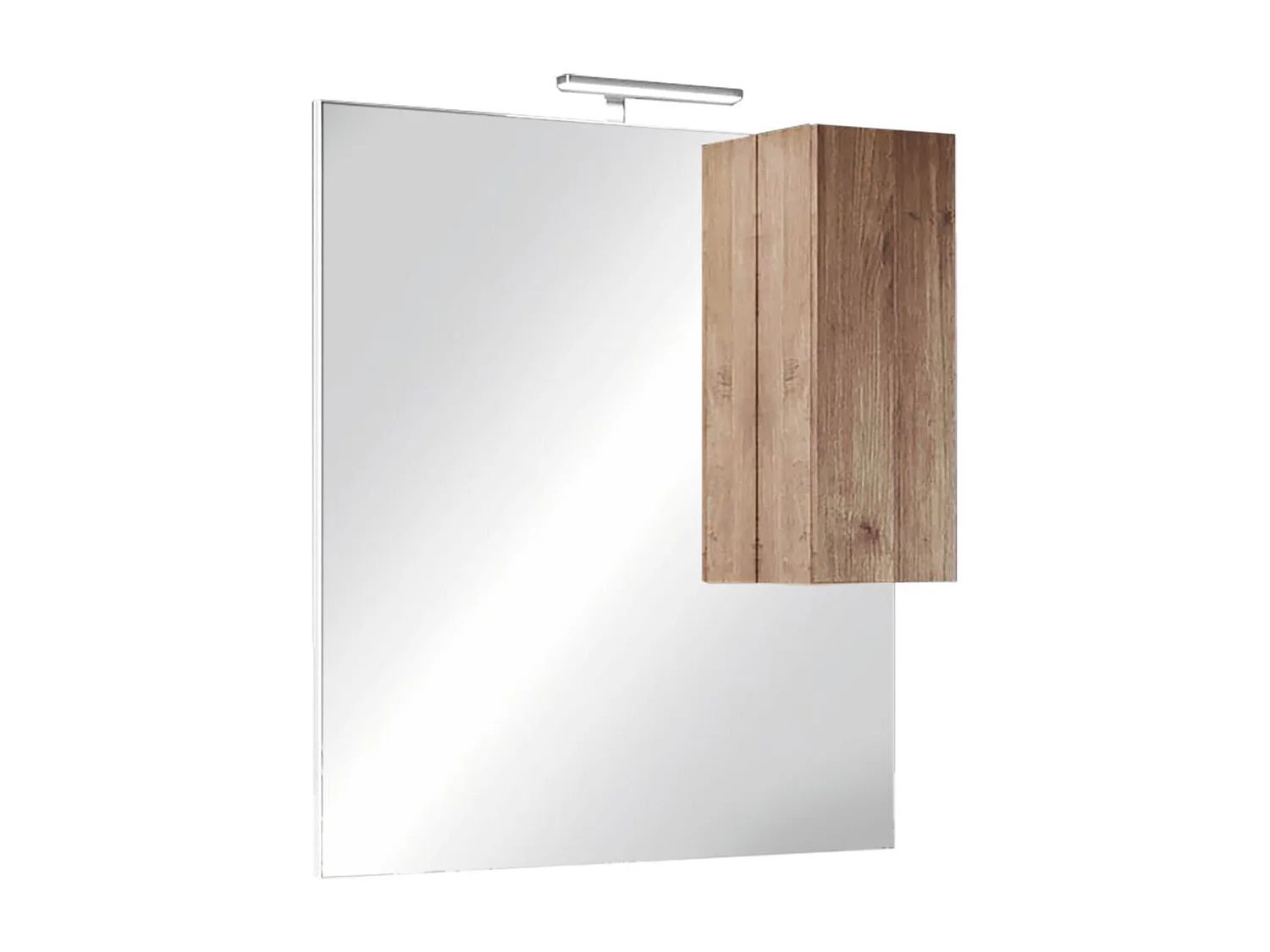 Meuble Vasque 82cm 3 tiroirs + Miroir aspect bois finition Mercure - ZEUS