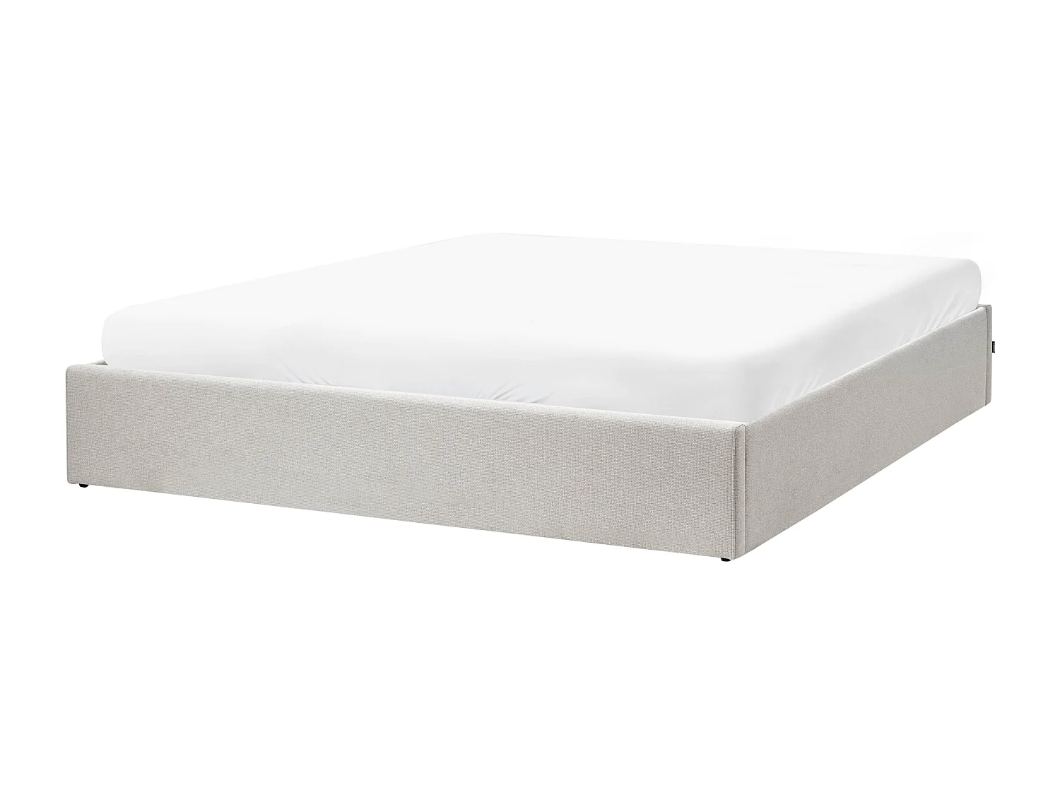 Lit ottoman sans tête de lit Tissu DINAN 180 x 200 cm Gris clair
