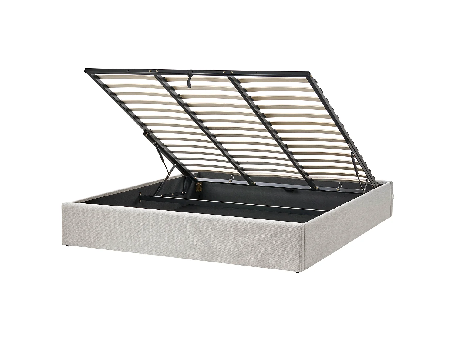 Lit ottoman Tissu DINAN 180 x 200 cm Gris clair
