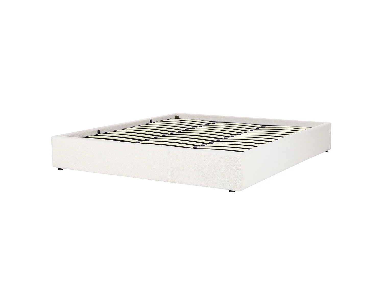 Letto contenitore Bouclé DINAN 180 x 200 cm Bianco sporco