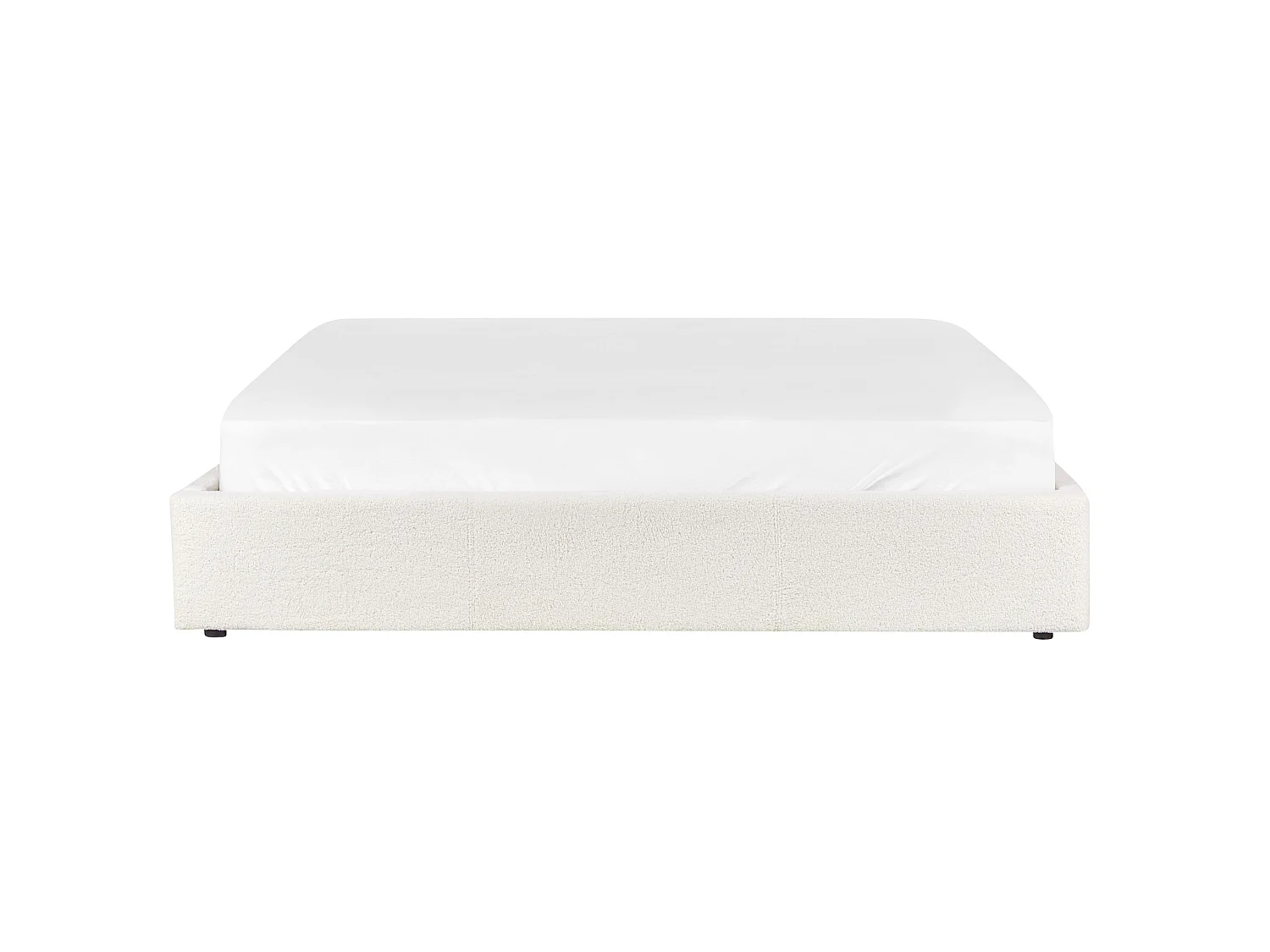 Letto contenitore Bouclé DINAN 180 x 200 cm Bianco sporco