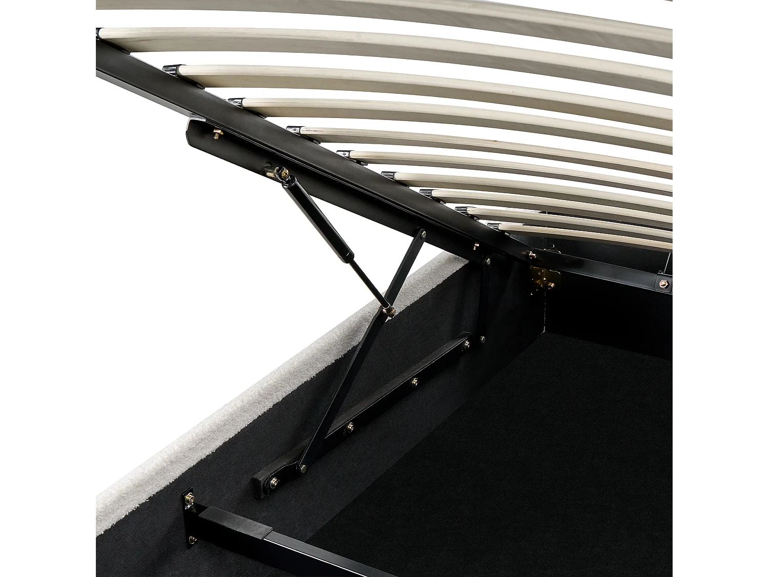 Lit ottoman sans tête de lit Bouclé DINAN 160 x 200 cm Blanc cassé