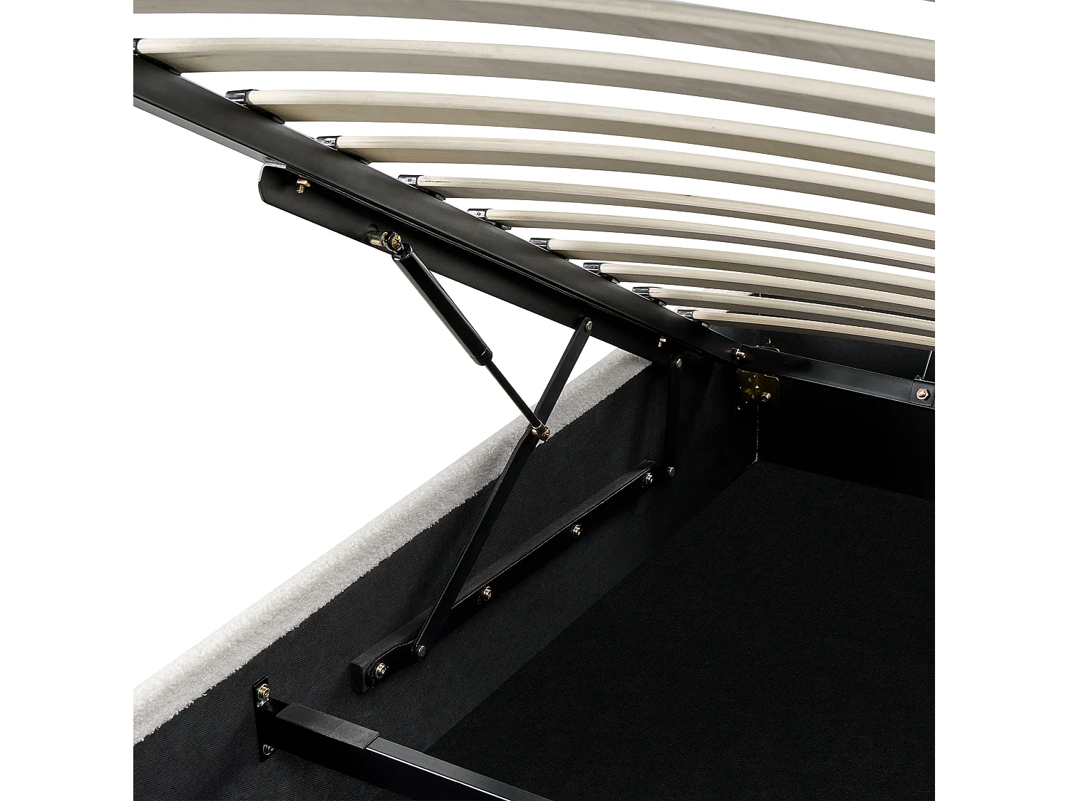 Lit ottoman sans tête de lit Bouclé DINAN 160 x 200 cm Blanc cassé