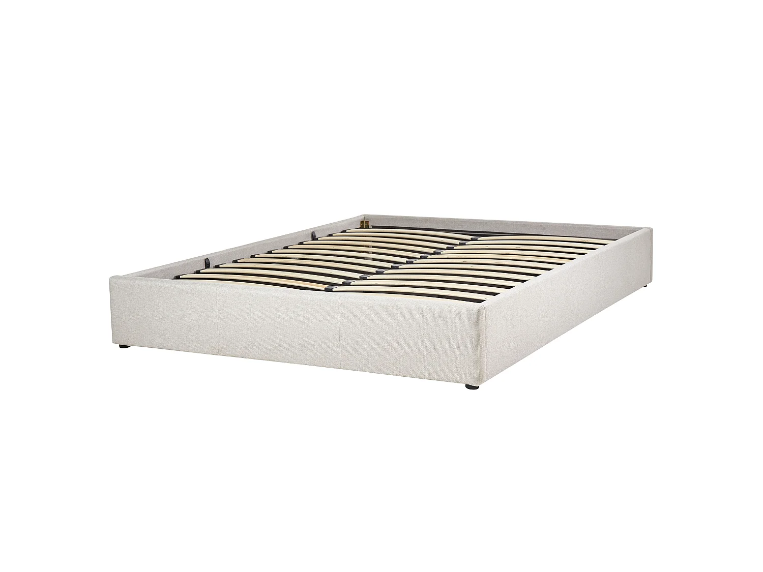Bed met opbergruimte Stof DINAN 160 x 200 cm Lichtbeige