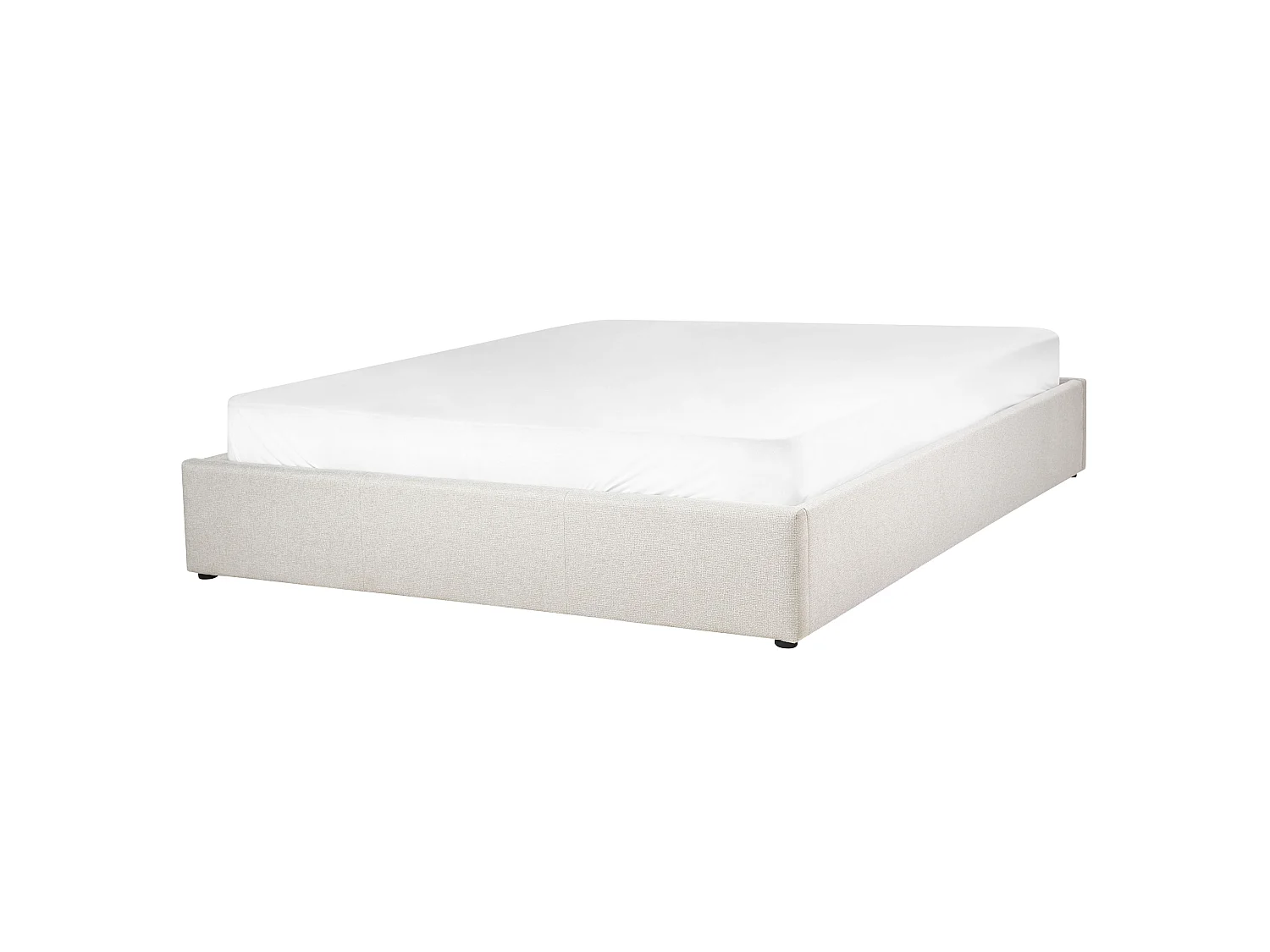 Bed met opbergruimte Stof DINAN 160 x 200 cm Lichtbeige
