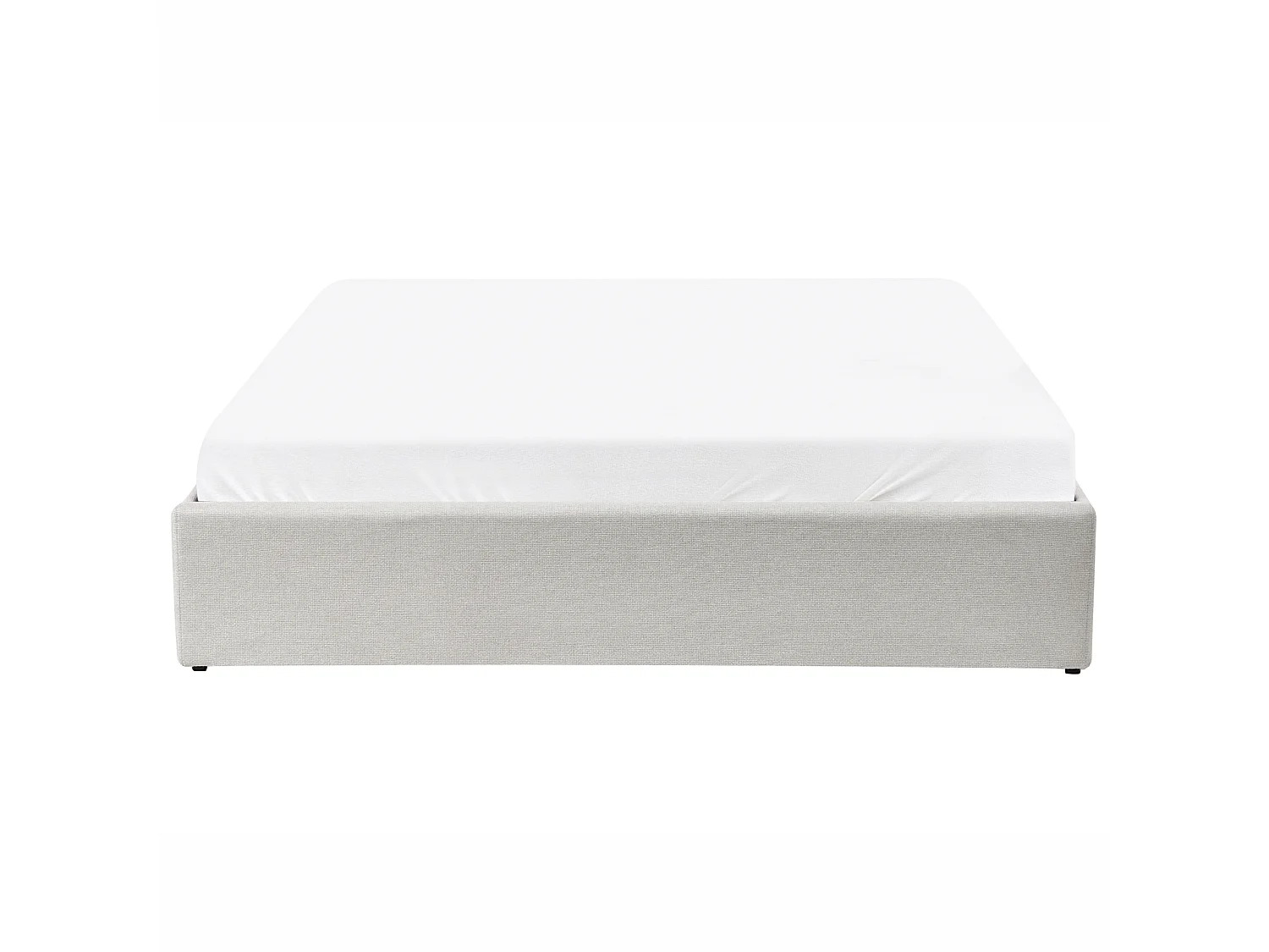 Bed met opbergruimte Stof DINAN 160 x 200 cm Lichtbeige