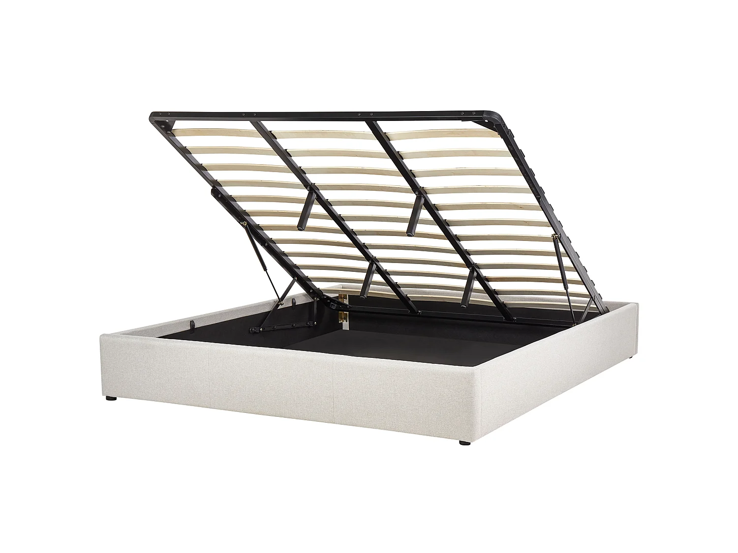 Letto contenitore Tessuto DINAN 180 x 200 cm Beige chiaro