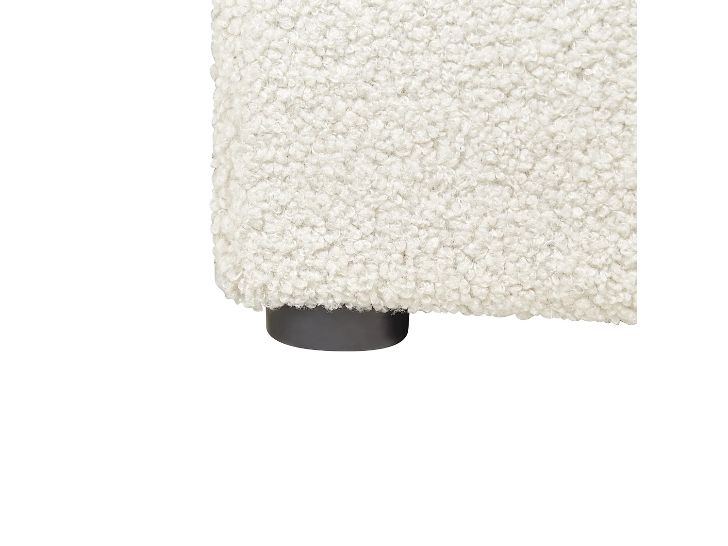 Lit ottoman sans tête de lit Bouclé DINAN 140 x 200 cm Blanc cassé