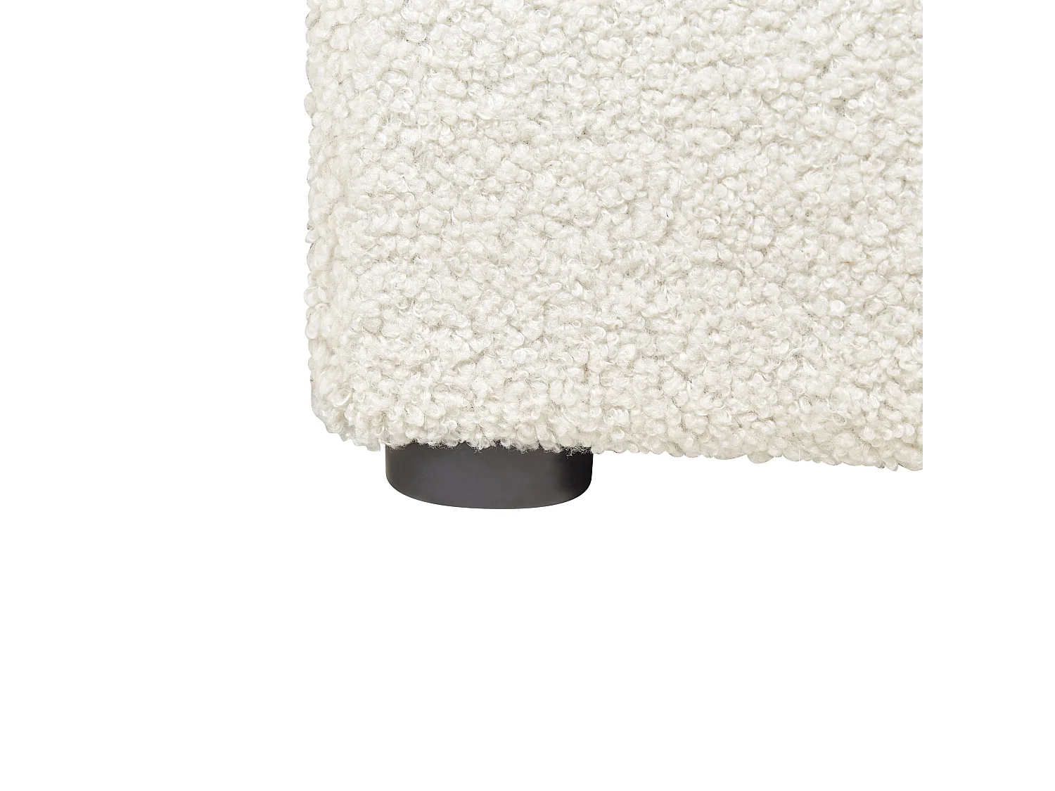 Lit ottoman sans tête de lit Bouclé DINAN 140 x 200 cm Blanc cassé