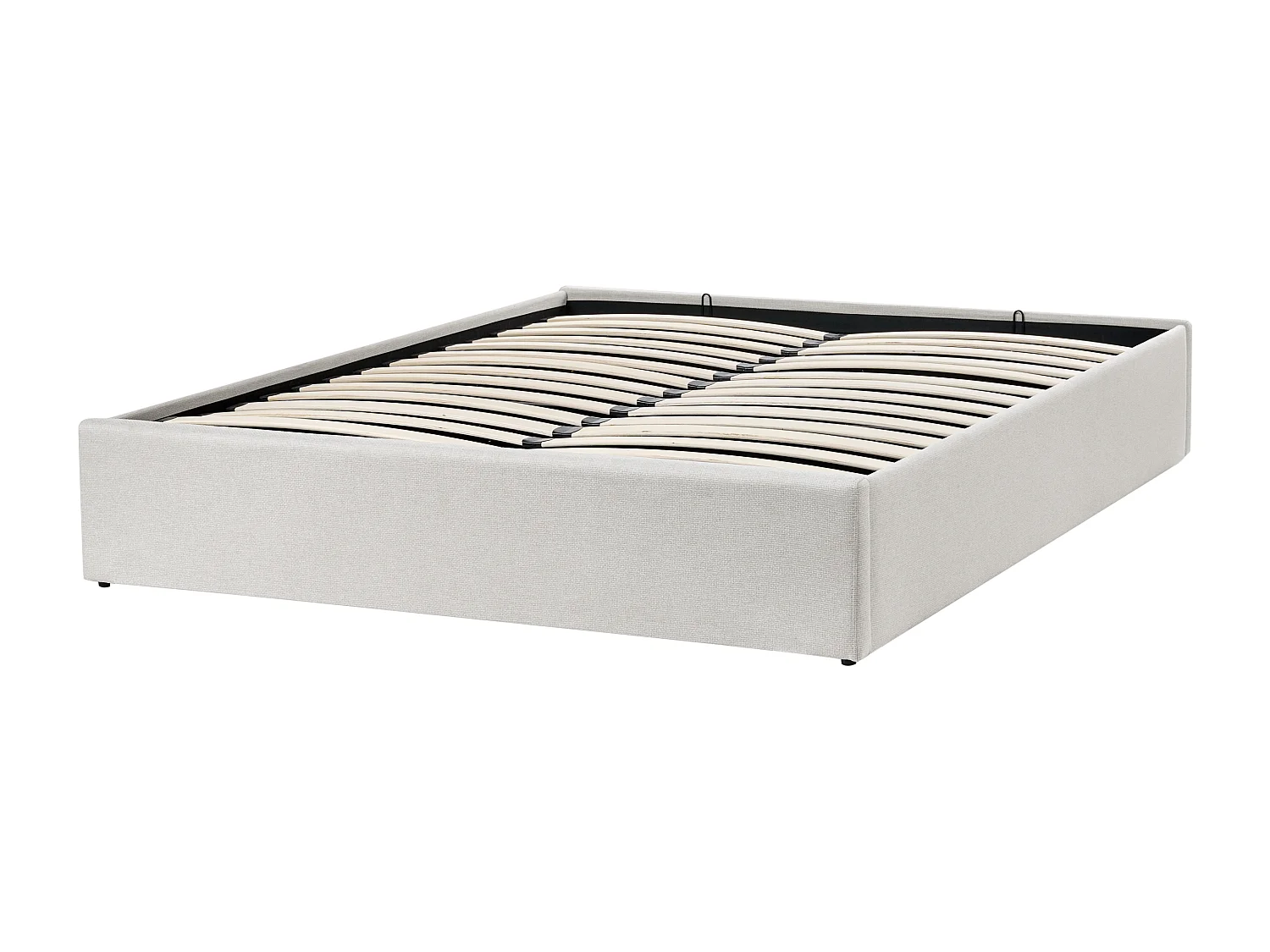 Lit ottoman sans tête de lit Tissu DINAN 140 x 200 cm Beige clair