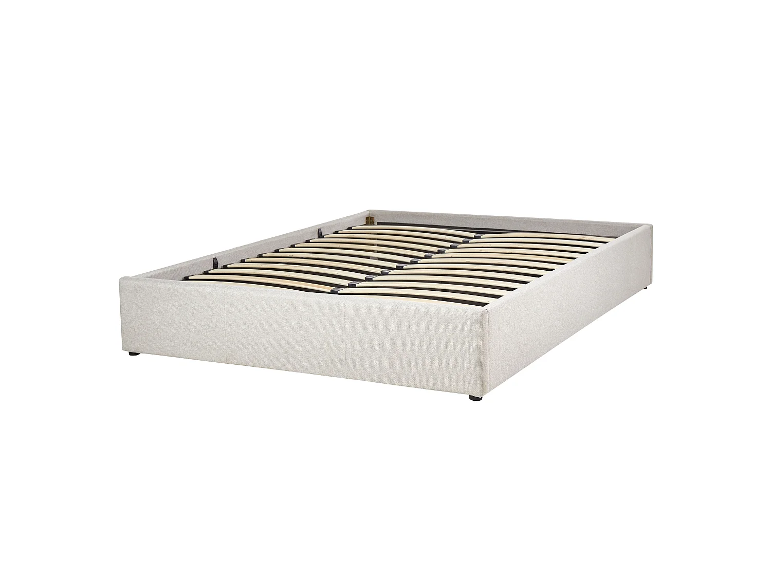 Bett mit Stauraum Stoff DINAN 140 x 200 cm Hellbeige