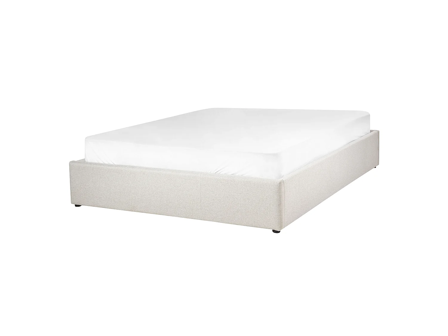 Bett mit Stauraum Stoff DINAN 140 x 200 cm Hellbeige