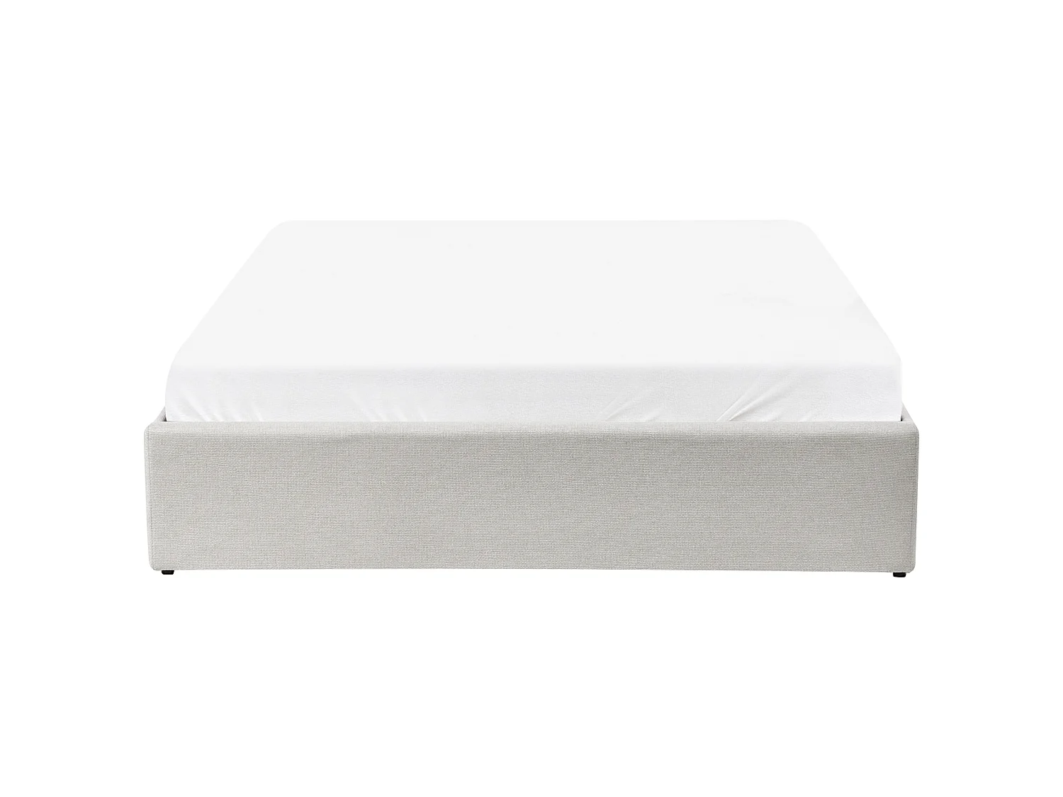 Bett mit Stauraum Stoff DINAN 140 x 200 cm Hellbeige