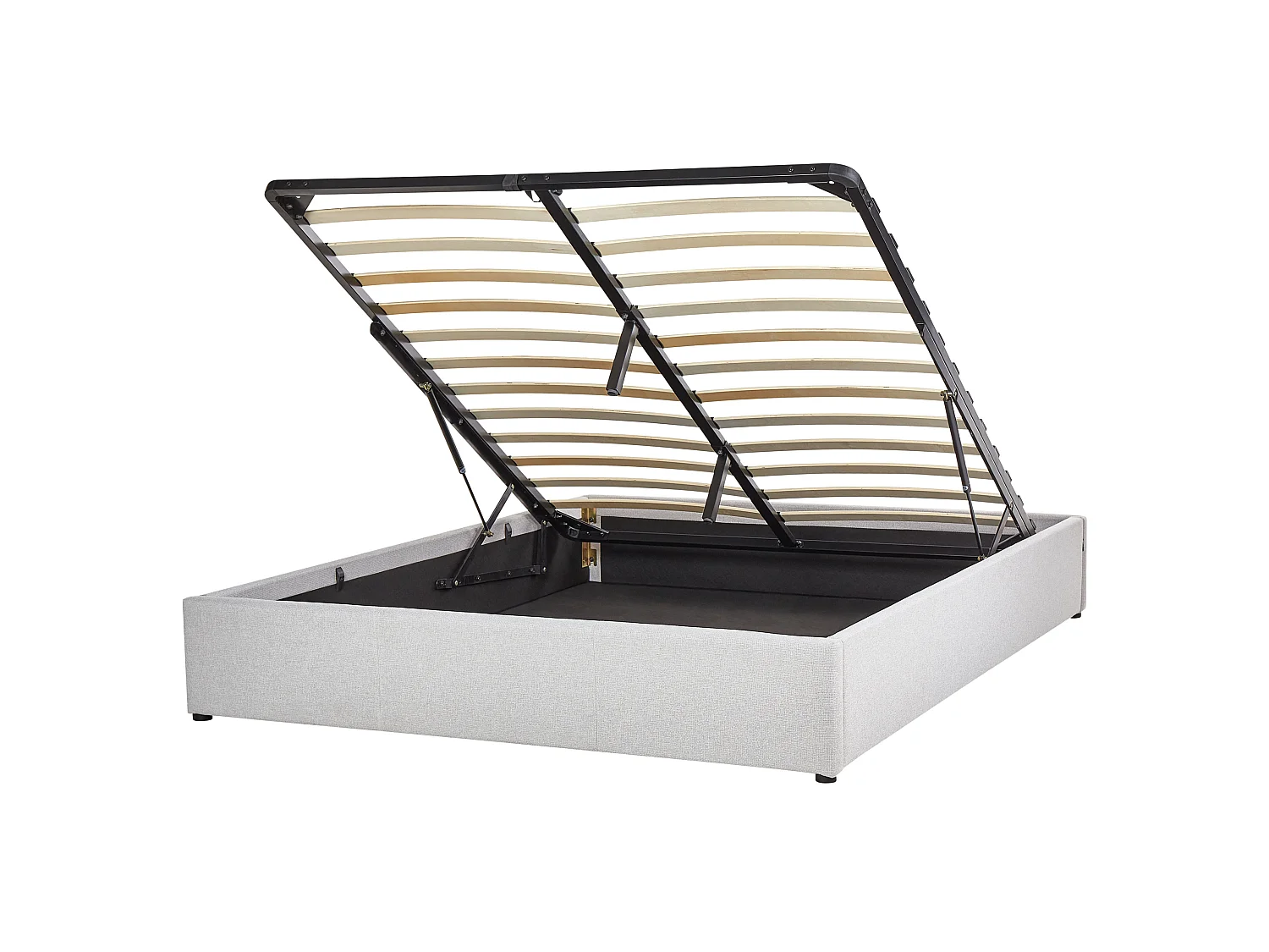 Bed met opbergruimte Stof DINAN 160 x 200 cm Lichtgrijs