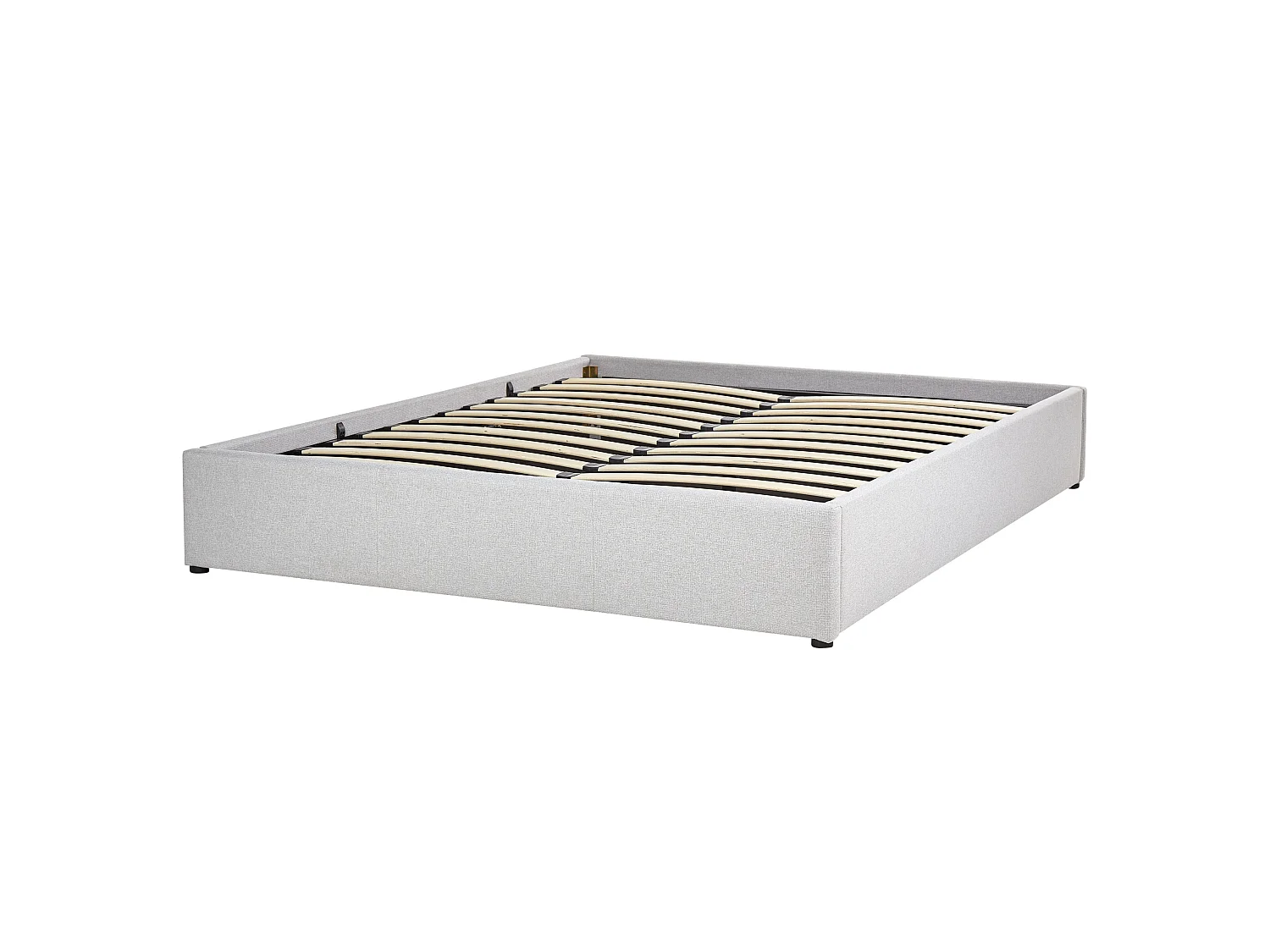 Bed met opbergruimte Stof DINAN 160 x 200 cm Lichtgrijs