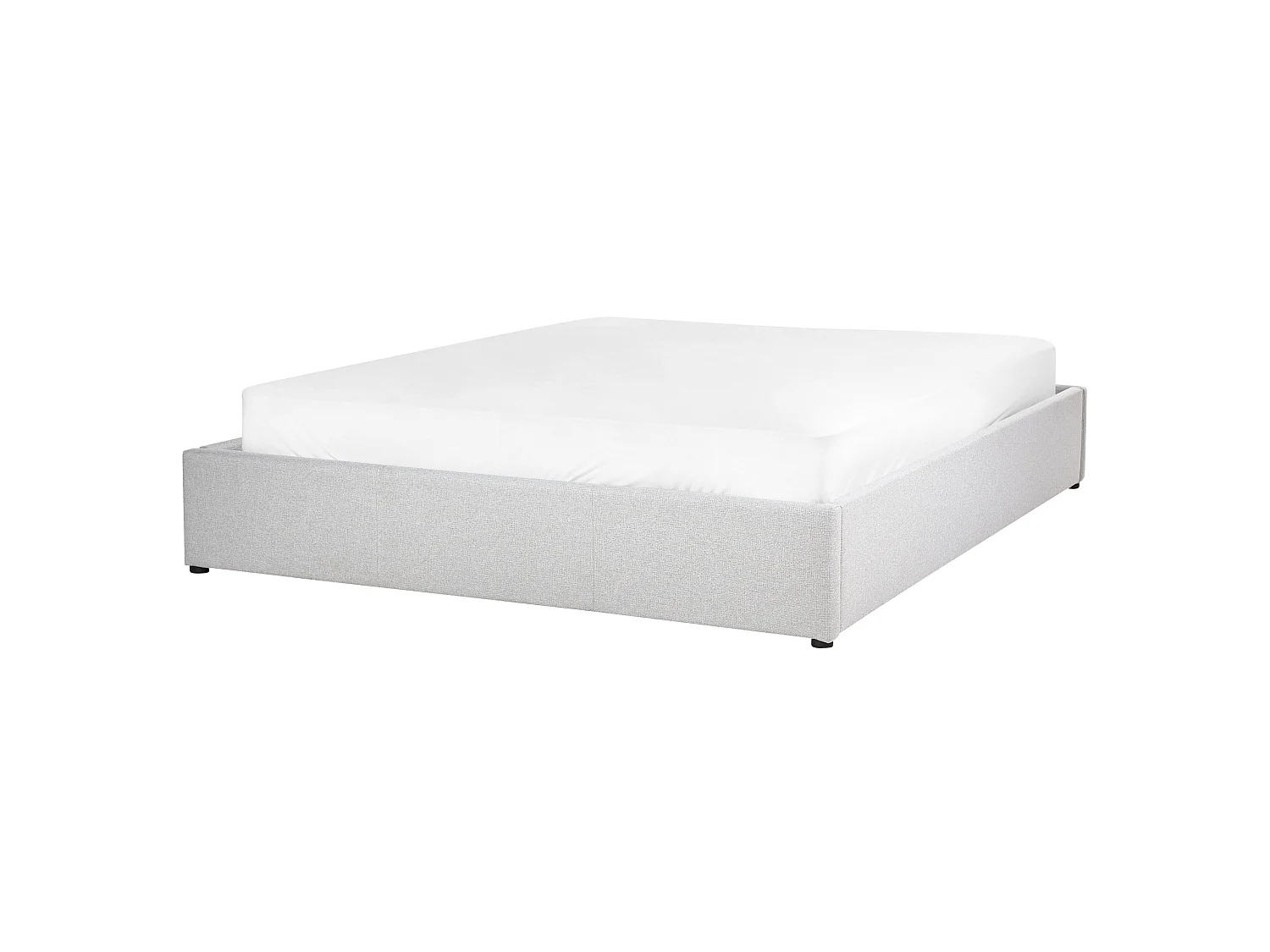 Bed met opbergruimte Stof DINAN 160 x 200 cm Lichtgrijs