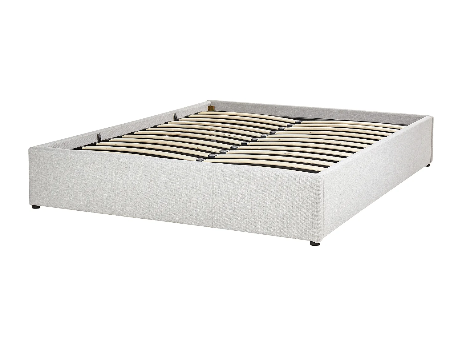 Lit ottoman sans tête de lit Tissu DINAN 140 x 200 cm Gris clair