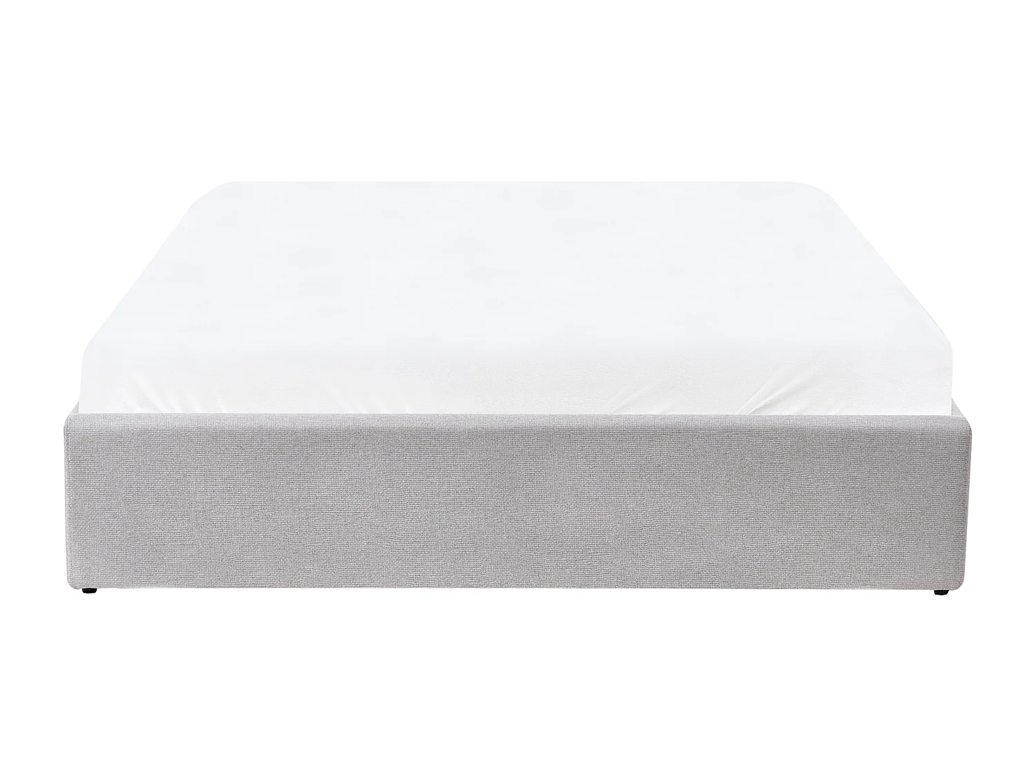 Lit ottoman sans tête de lit Tissu DINAN 140 x 200 cm Gris clair