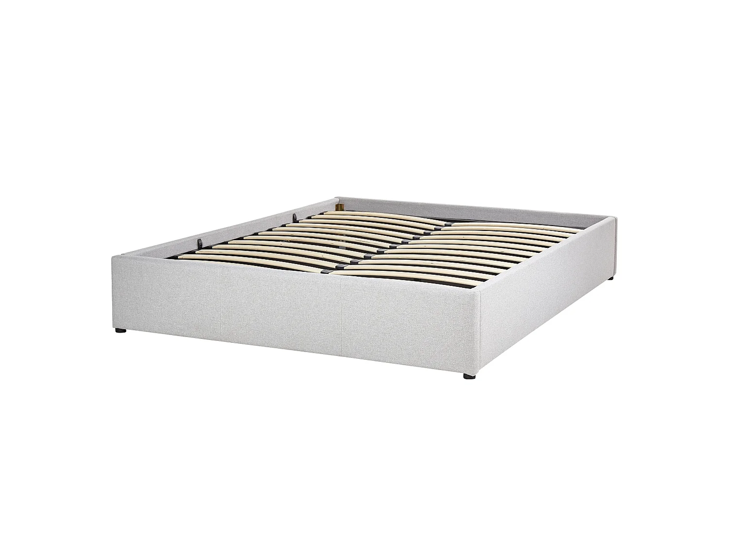 Bed met opbergruimte Stof DINAN 140 x 200 cm Lichtgrijs