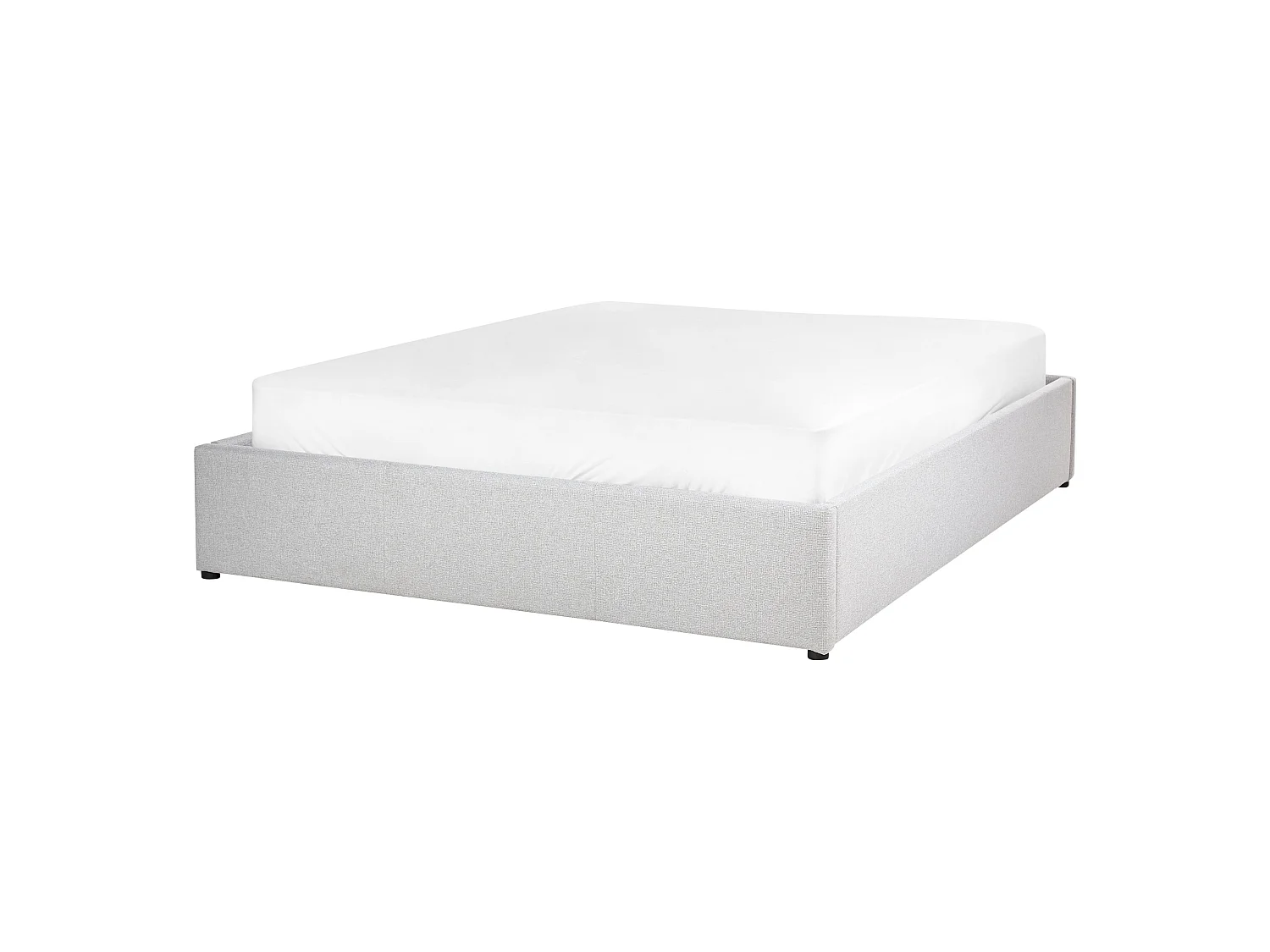 Bed met opbergruimte Stof DINAN 140 x 200 cm Lichtgrijs