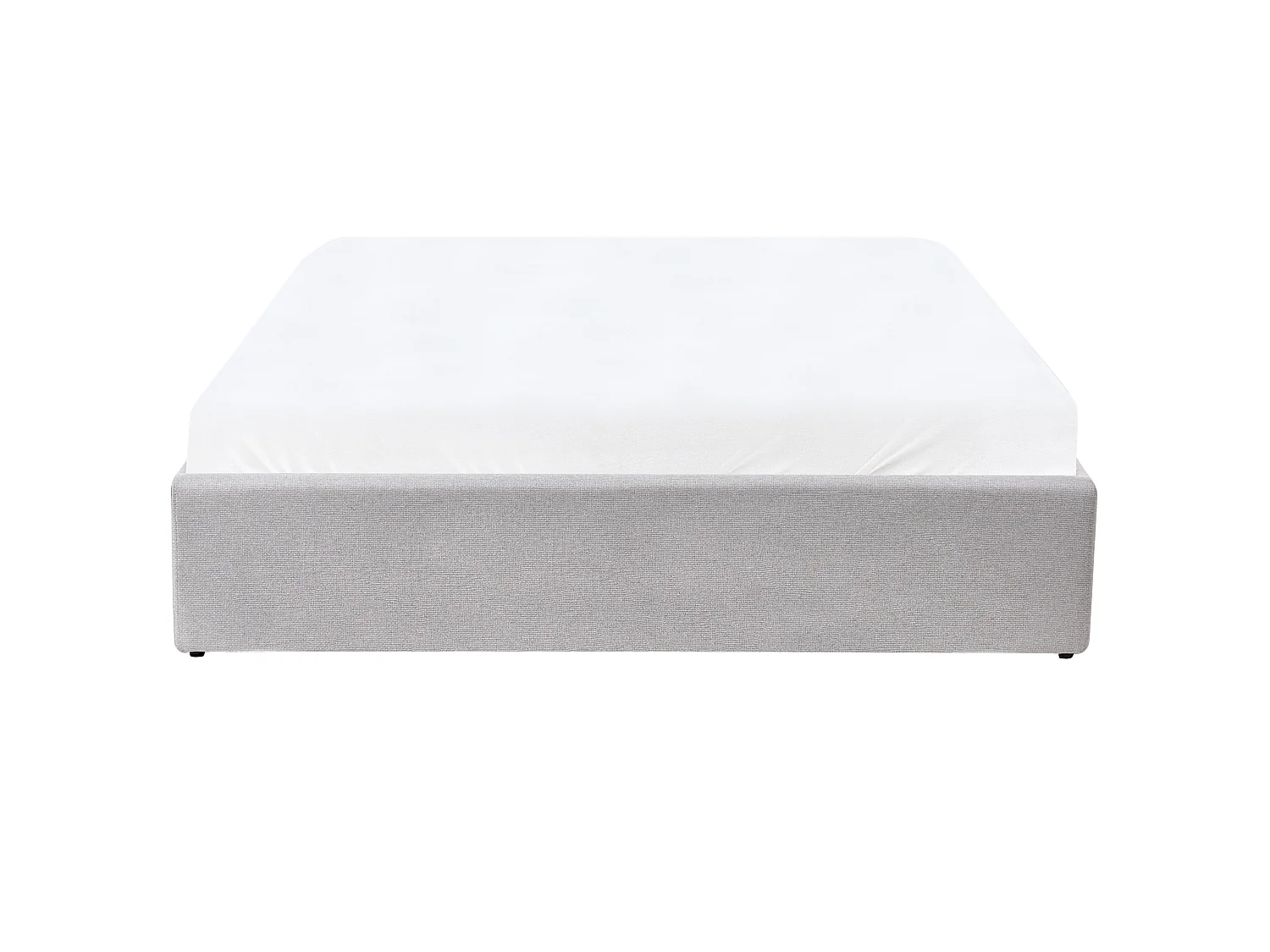 Bed met opbergruimte Stof DINAN 140 x 200 cm Lichtgrijs