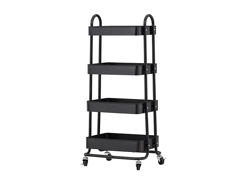 Manaus Rollwagen 4 Regale schwarz.