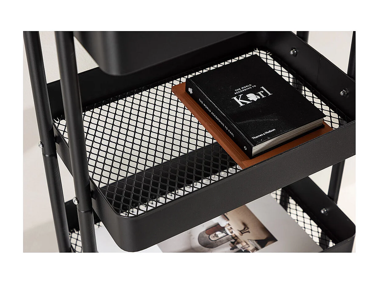 Manaus Rollwagen 4 Regale schwarz.