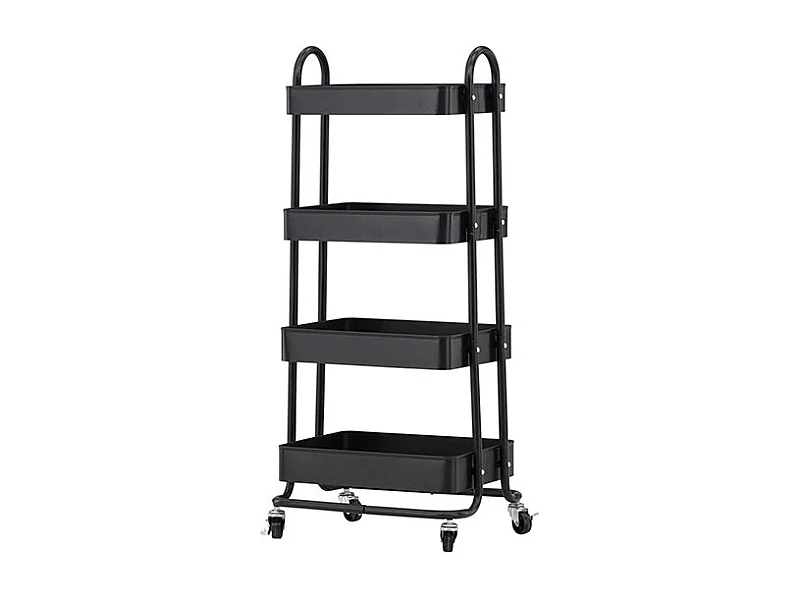 Manaus Rollwagen 4 Regale schwarz.