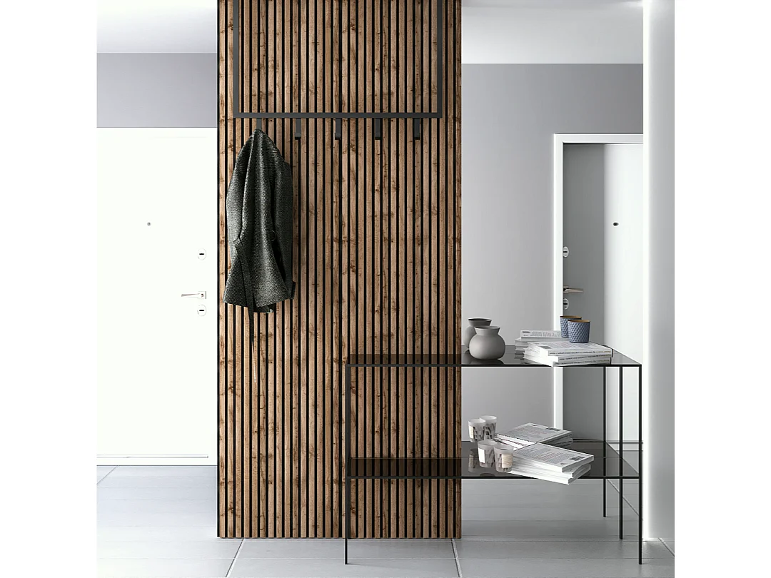 Panneau décoratif acoustique BELLA HAIR - MDF premium, tasseaux verticaux, 278 x 60 cm