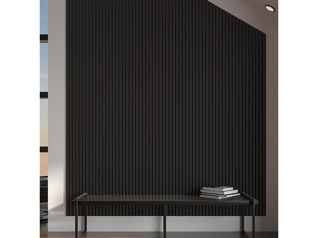 Panneau décoratif acoustique BELLA HAIR - MDF premium, tasseaux verticaux, 278 x 60 cm