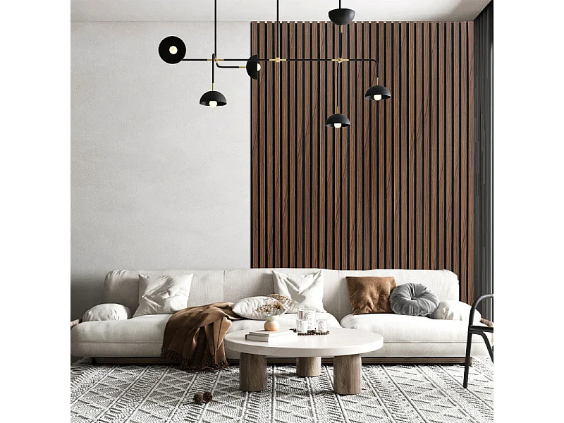 Panneau décoratif acoustique BELLA HAIR - MDF premium, tasseaux verticaux, 278 x 60 cm
