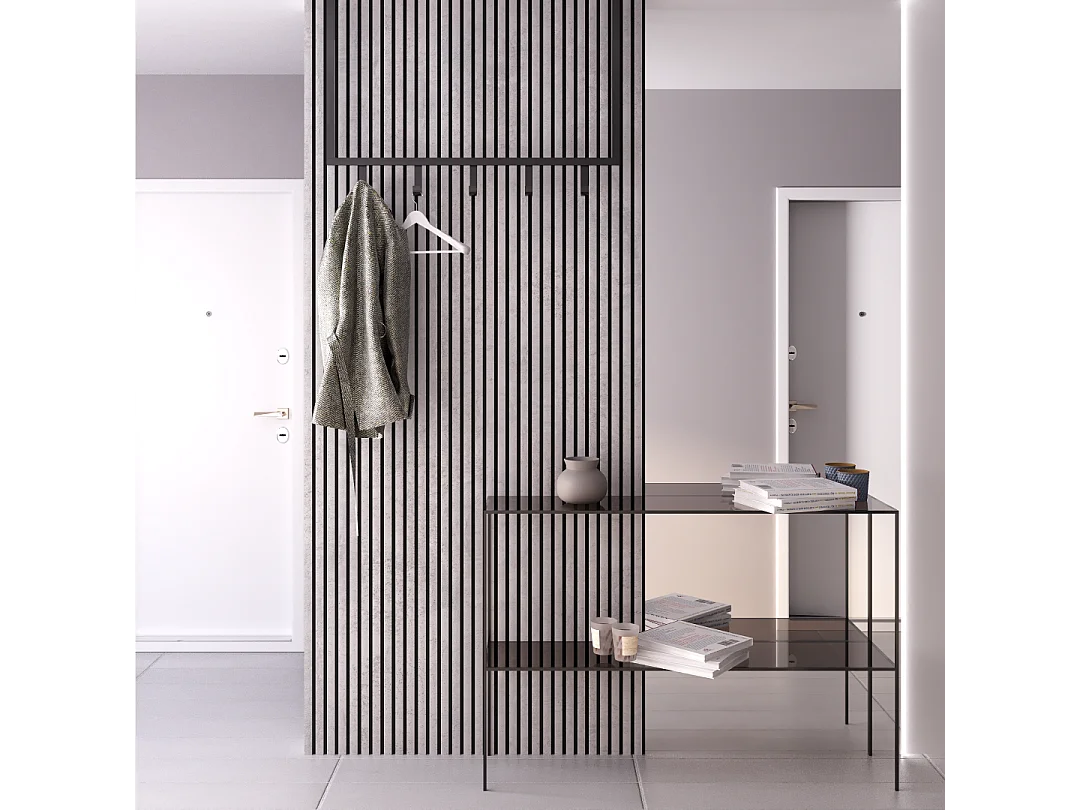 Protocole Home Panneaux muraux à tasseaux BELLA HAIR 278 x 60 cm MDF avec feutrine acoustique.