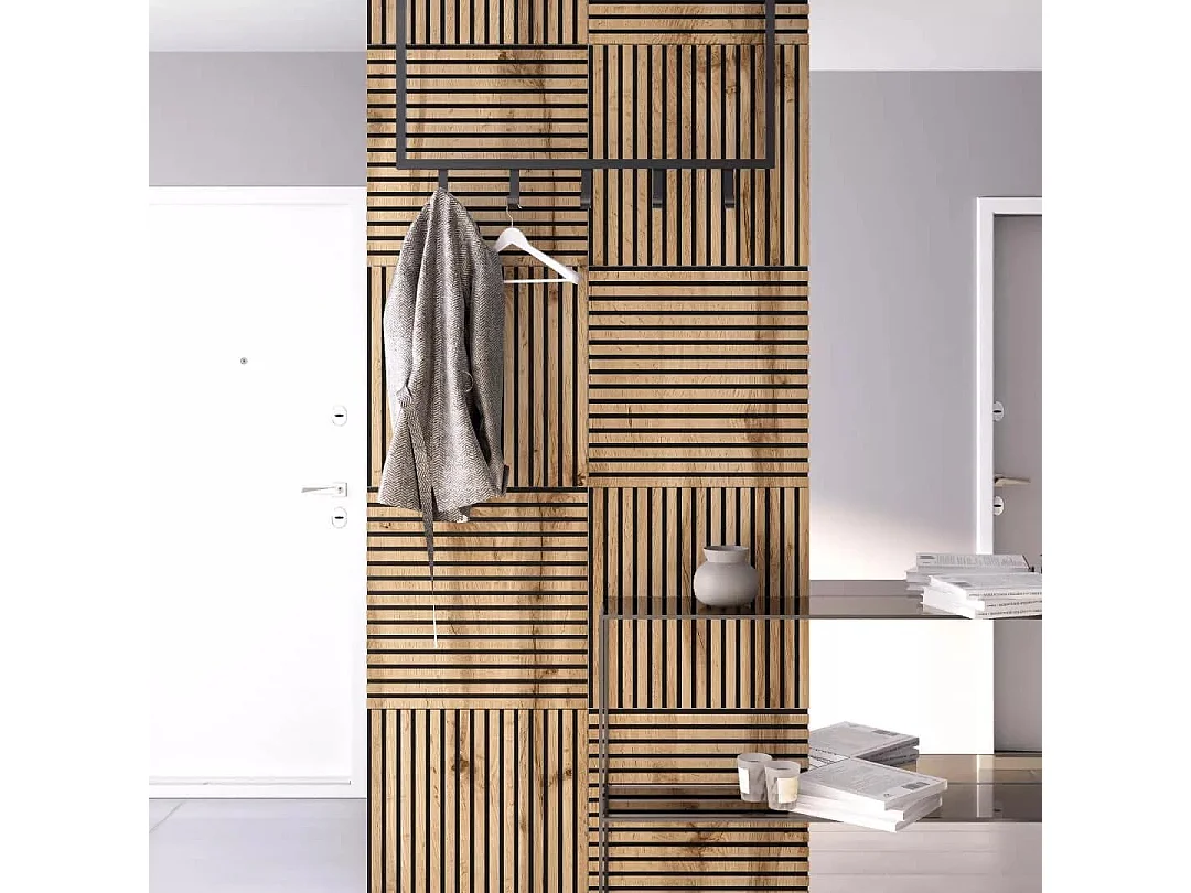 Protocole Home - Panneau acoustique scandinave 60 x 60 cm, 0,9 cm d'épaisseur, bois issu de foresterie durable et plastiques recyclés.