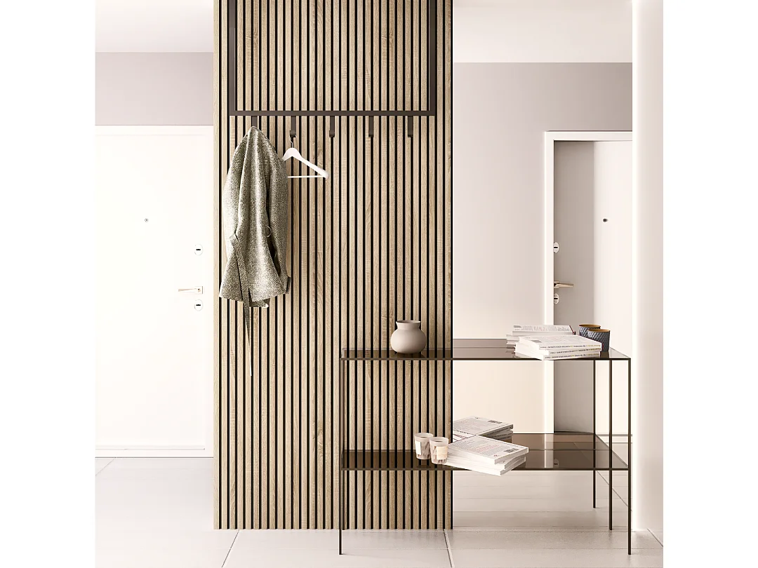 Protocole Home Panneaux muraux à tasseaux BELLA HAIR 278 x 60 cm MDF avec feutrine acoustique.