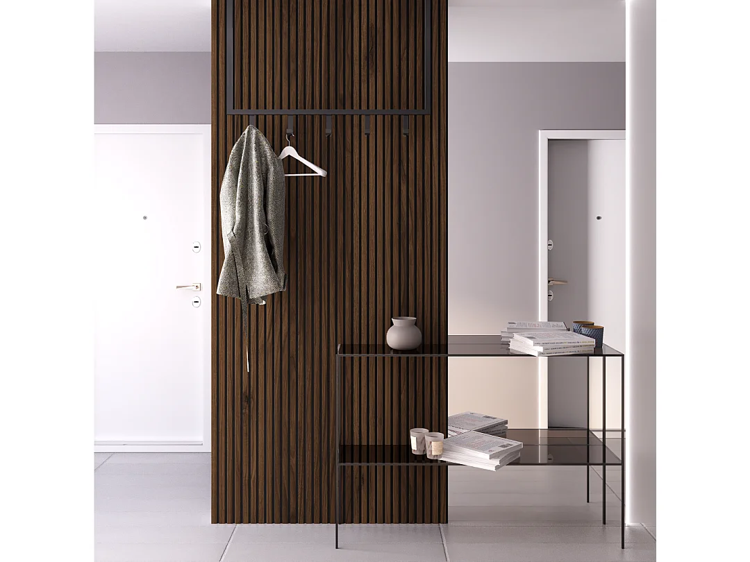 Protocole Home Panneaux muraux à tasseaux BELLA HAIR 278 x 60 cm MDF avec feutrine acoustique.