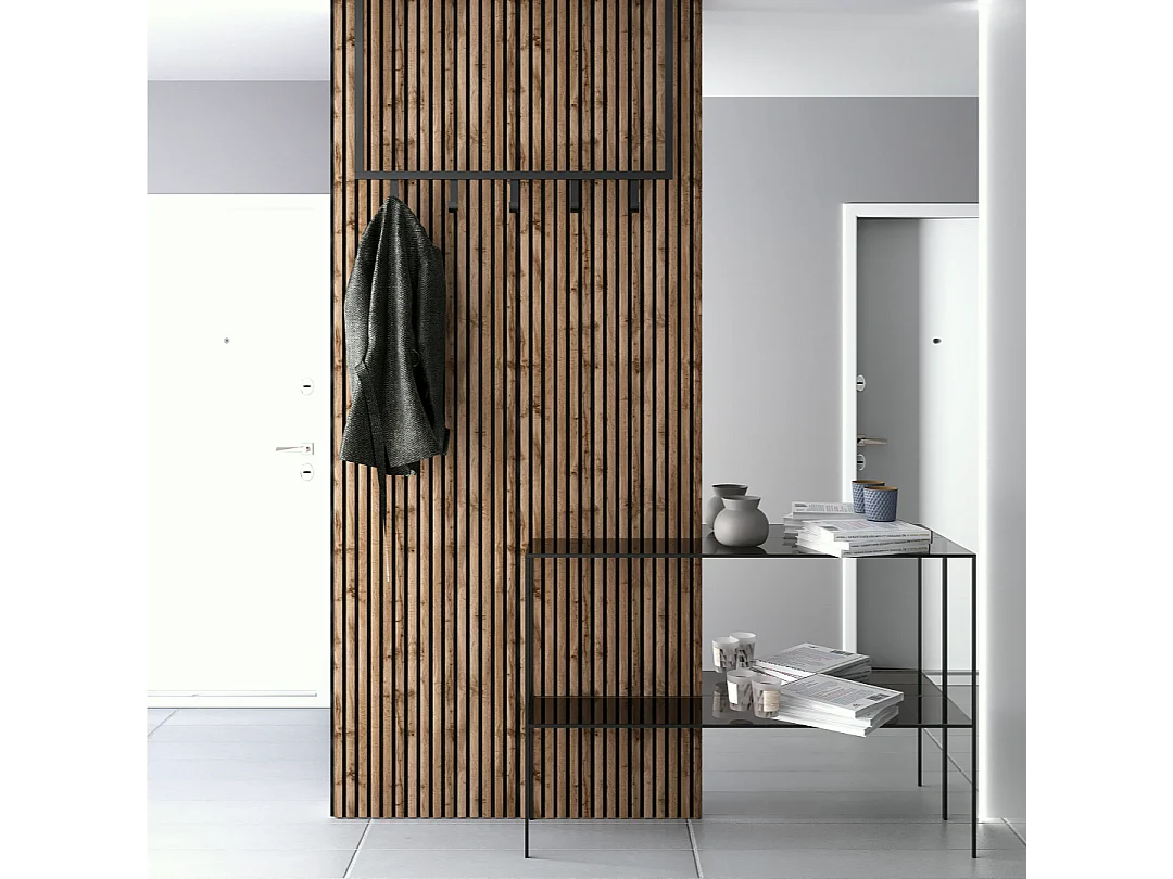 Protocole Home Panneaux muraux à tasseaux BELLA HAIR 278 x 60 cm MDF avec feutrine acoustique.