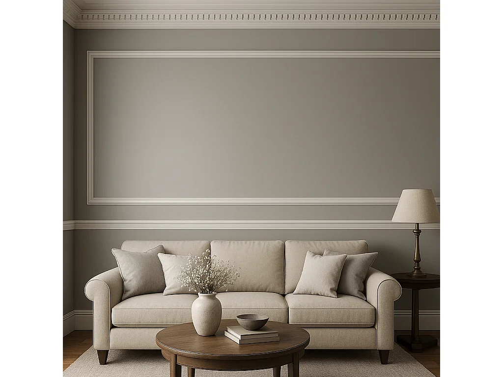 Protocole Home - Moulure murale peignable en polymère blanc mat 2400 x 25 x 15 mm.