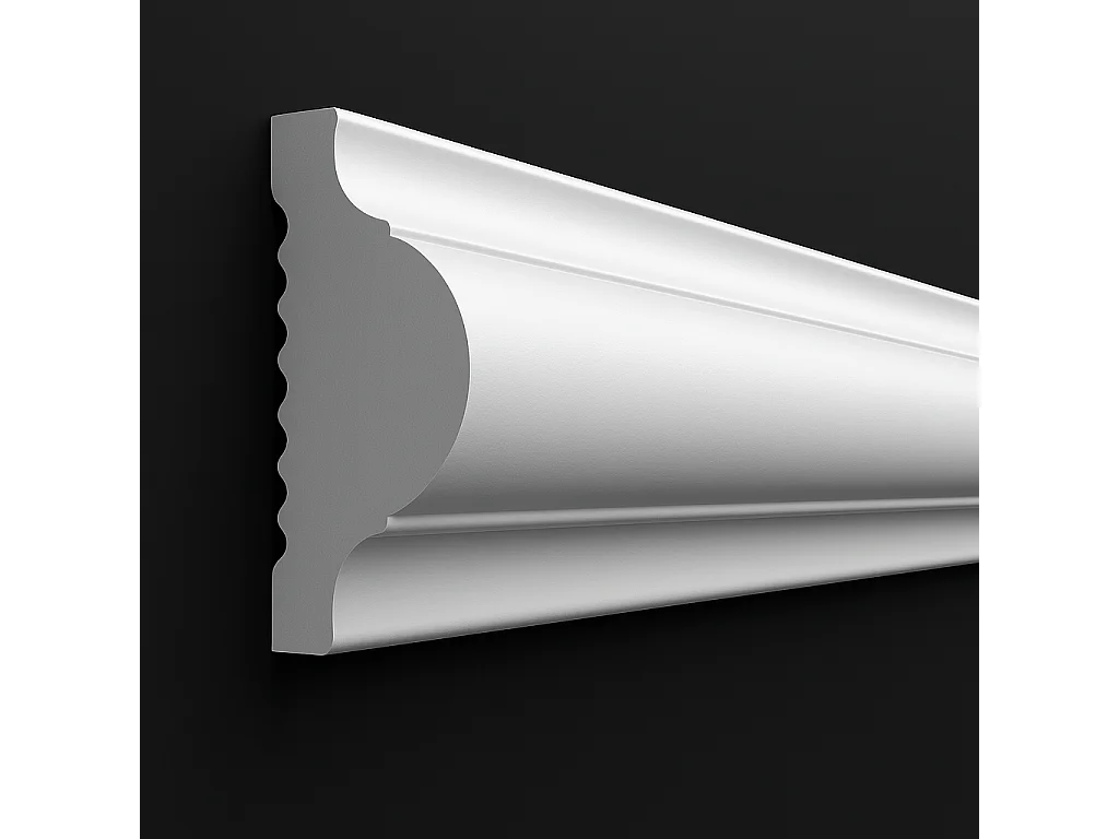 Protocole Home - Moulure murale peignable en polymère blanc mat 2400 x 25 x 15 mm.