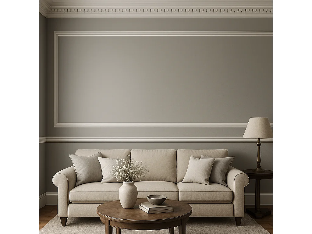 Protocole Home - Moulure murale peignable en polymère blanc mat 2400 x 25 x 15 mm.