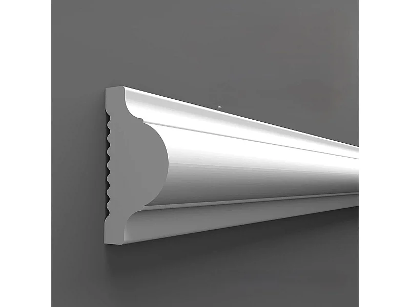 Protocole Home - Moulure murale peignable en polymère blanc mat 2400 x 25 x 15 mm.