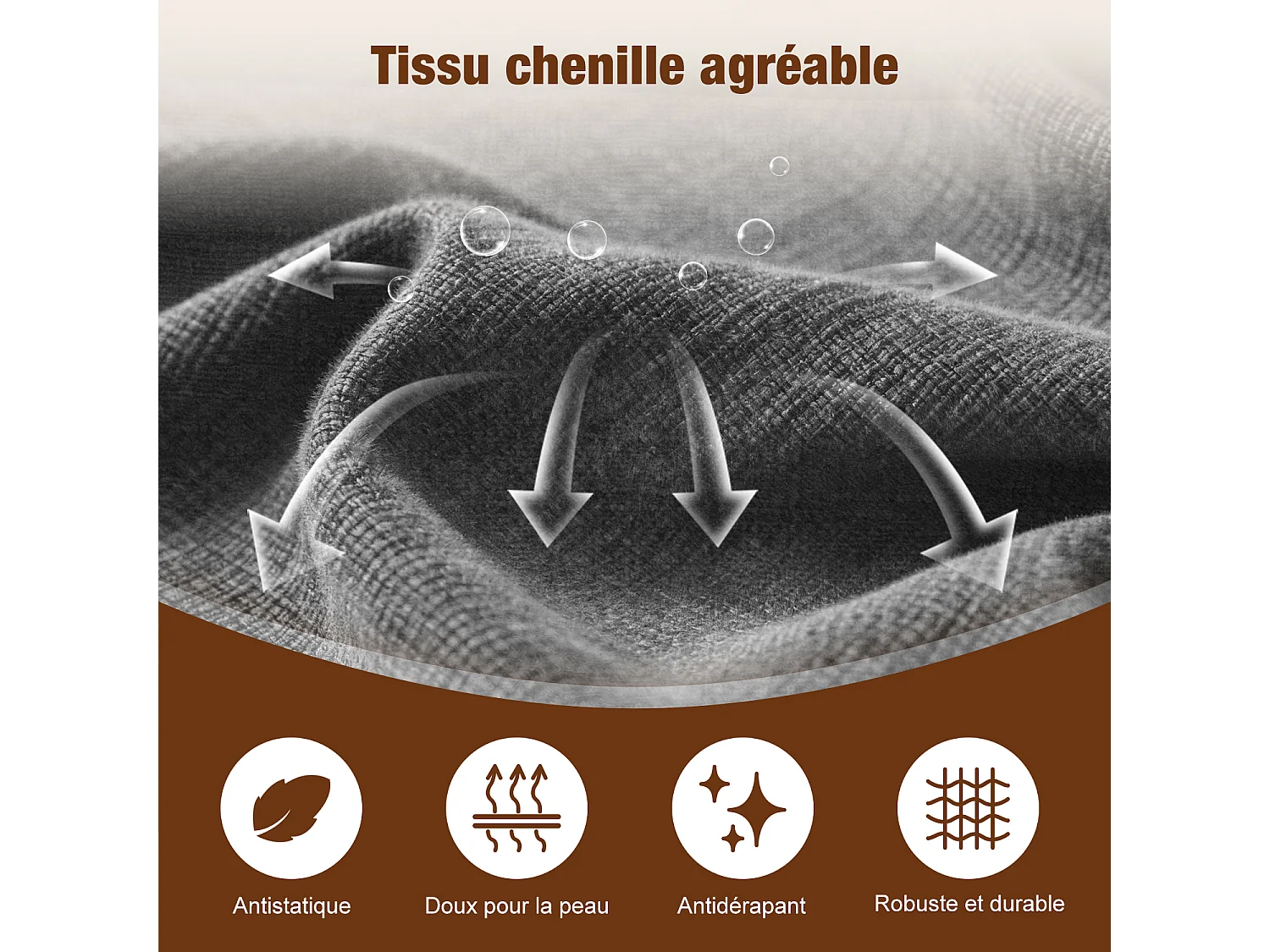 Pouf poire adulte pour chambre et salon – Confortable et moderne - Gris anthracite