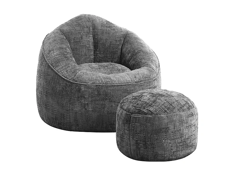 Pouf poire adulte pour chambre et salon – Confortable et moderne - Gris anthracite