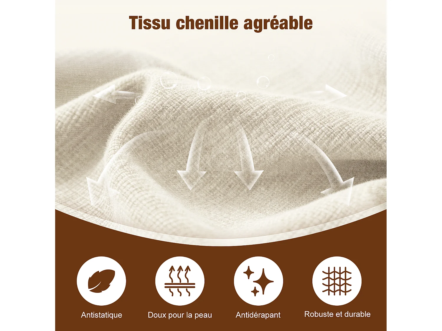 Pouf poire adulte pour chambre et salon – Confortable et moderne - Blanc