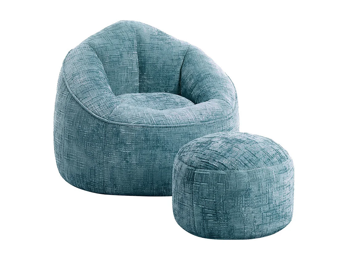 Pouf poire adulte pour chambre et salon – Confortable et moderne - Bleu