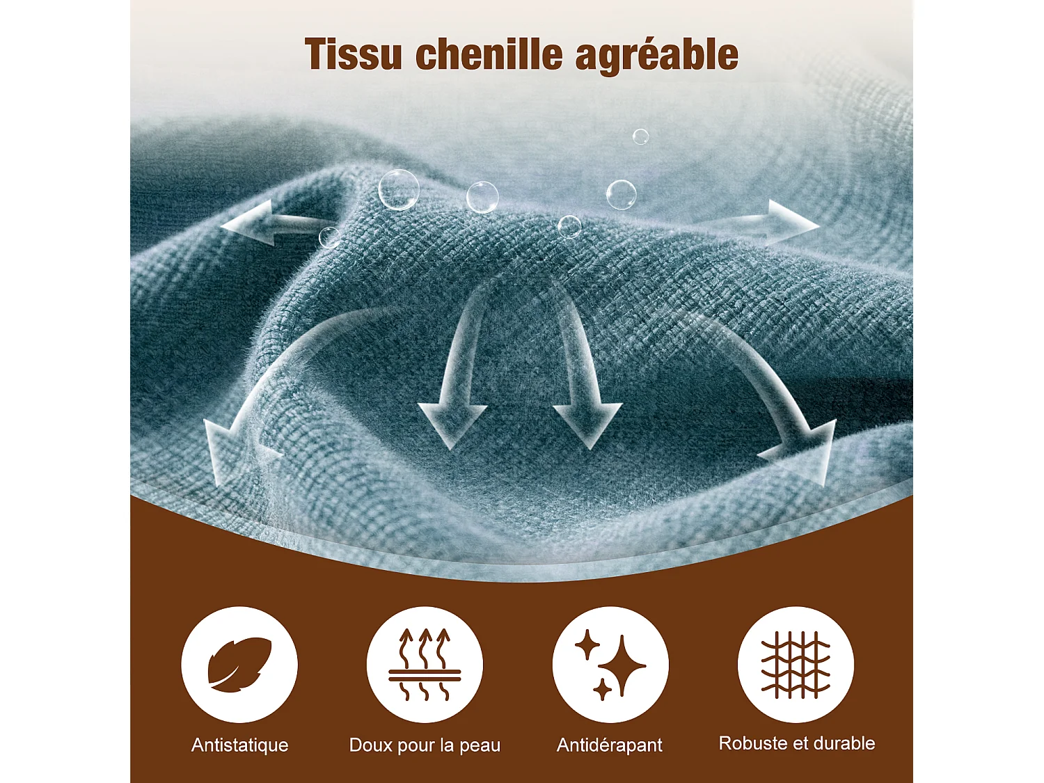 Pouf poire adulte pour chambre et salon – Confortable et moderne - Bleu